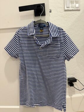 Polo by Ralph Lauren Navy & White Striped Short-Sleeve Polo
